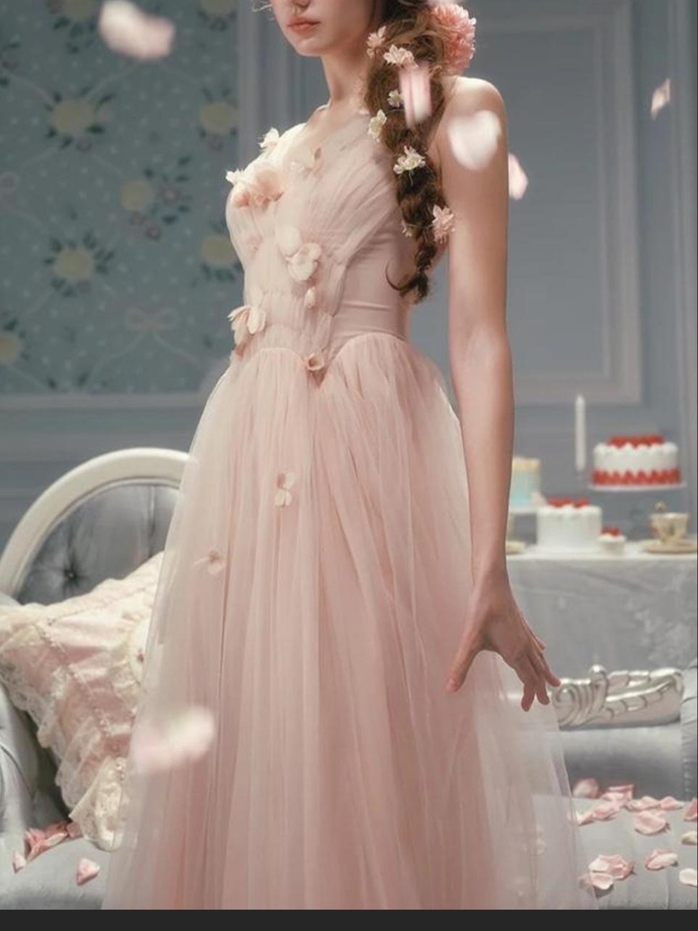 Lacemade Louis XIV's Rose Blush Pink Tulle Evening Dress